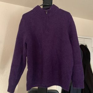 LL Bean Wool 1/4 Zip Sweater